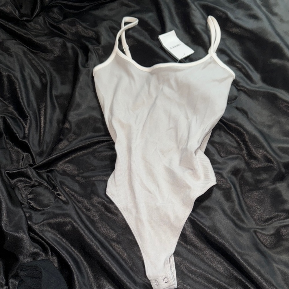 Forever 21 Silver Vanilla Knit Bodysuit